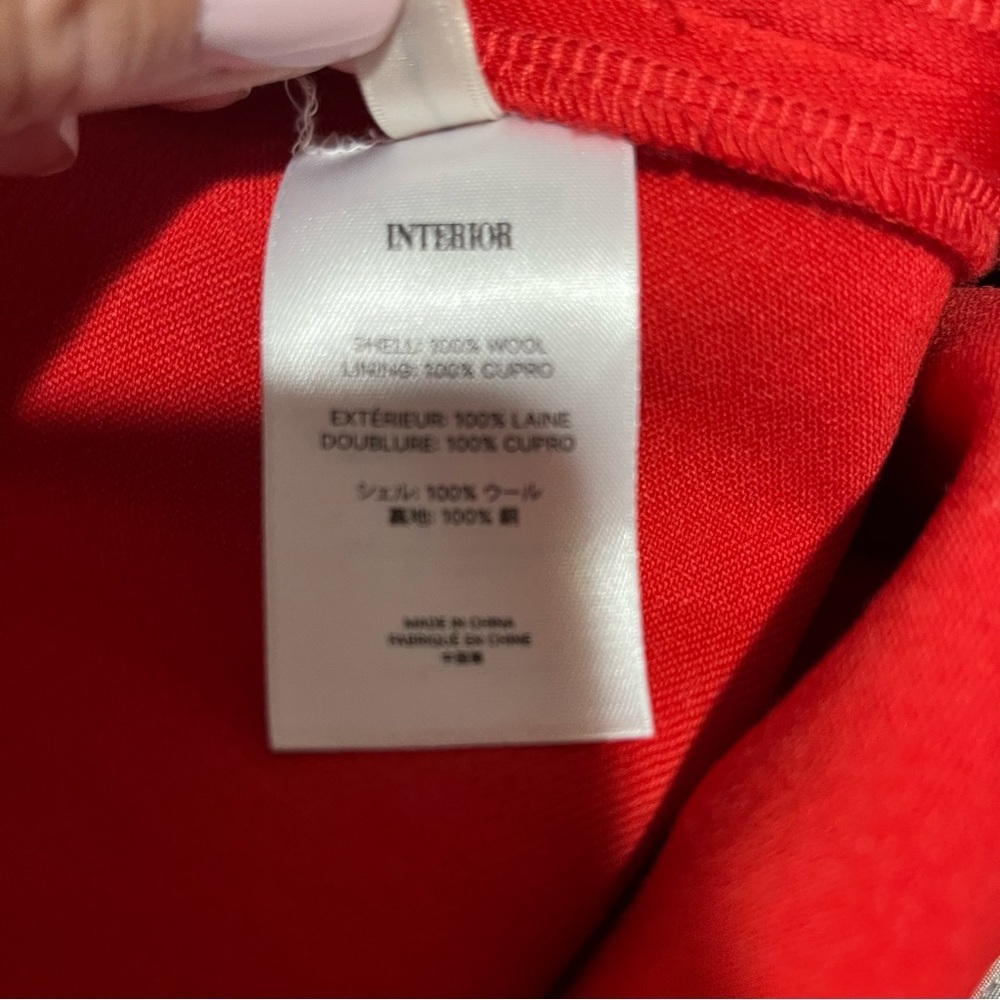 Interior The Clement Trousers Red Wide Leg Ankle Pants Size 8 Wool - Picture 9 of 10